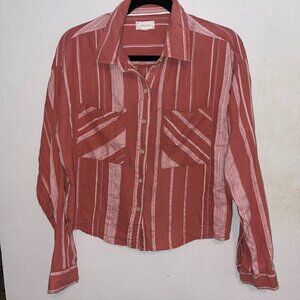 Sandy & sid button down long sleeve top Size L 100% cotton LIKE NEW